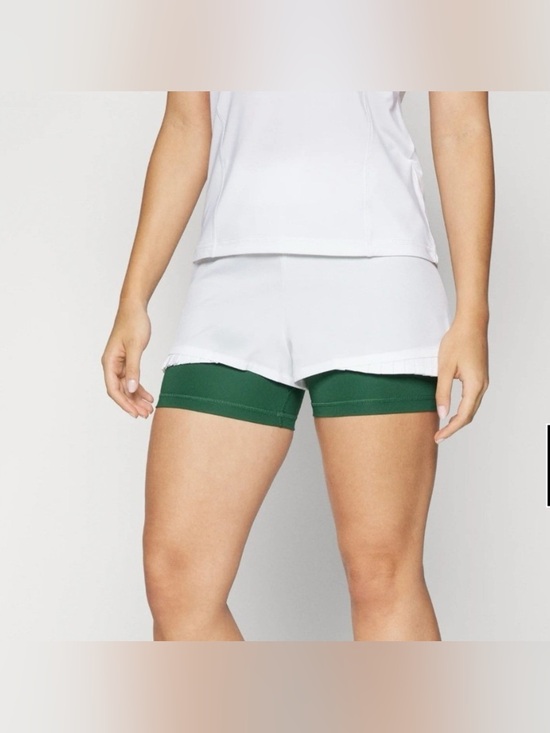 Lacoste Pants - Lacoste Sport Tennis Short Tour Women Size 10 White Green Pleated Sz 40(8)